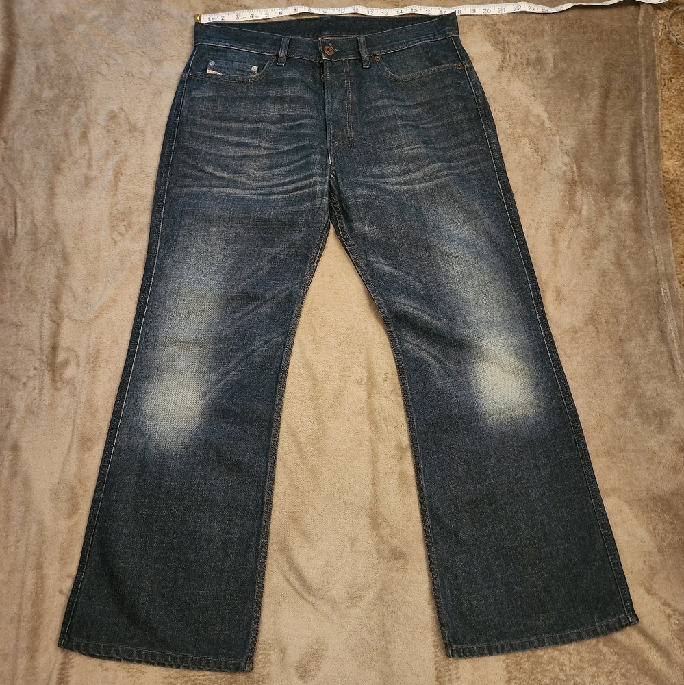 Vintage 2003 Diesel Ravix Wide Leg Denim Jeans Low Rise Made in Italy 34W LN
